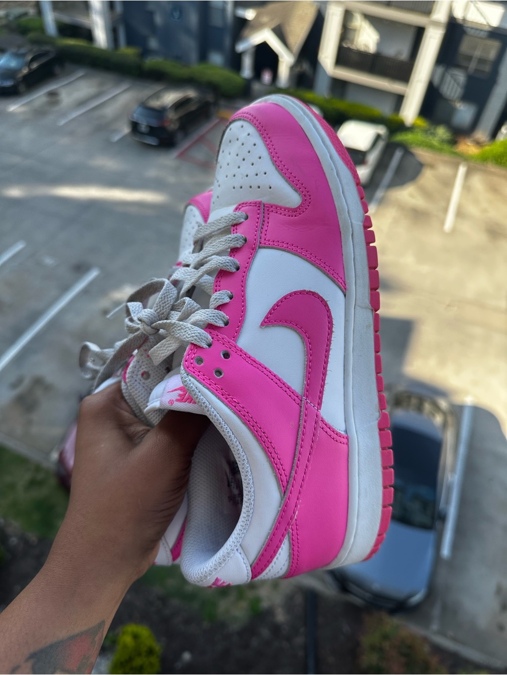 Nike Kids Low-Top Sneakers Pink and White